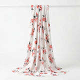 Pink Floral Chiffon, Polyester, 130 gsm