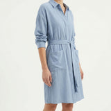 100% Polyester Linen-Look Fabric, 123 gsm, 145 cm — Blue