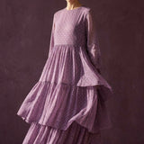 Purple Dots Chiffon, Polyester