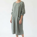 100% Polyester Linen-Look Fabric, 149 gsm, 145 cm — Green