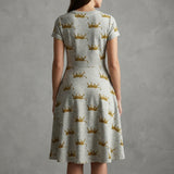 Yellow Leopard French Terry, Poly-Cotton
