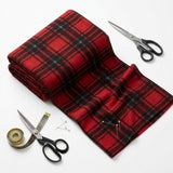 Red Plaid Fleece, Polyester, 137 gsm