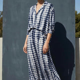 Indigo Abstract Jersey Knit, Viscose
