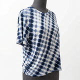 Indigo Abstract Jersey Knit, Viscose
