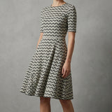 Black Geometric-Square Jacquard, Polyester, 240 gsm, 150 cm