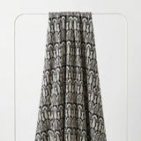 Navy Abstract Jacquard, Poly-Viscose