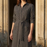 Off-White Diagonal-Stripe Linen-Look, Poly-Viscose