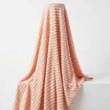 Peach Horizontal-Stripe French Terry, Poly-Cotton