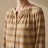 Brown Stripe Rib Knit, Nylon