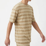 Brown Stripe Rib Knit, Nylon
