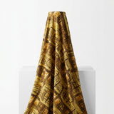 Brown Lines Jersey Knit, Viscose