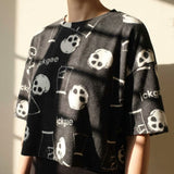 Black Skulls French Terry, Polyester