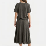 Dark Grey Marl Jersey Knit, Poly-Cotton, 172 gsm
