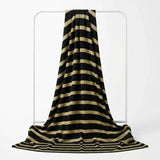 Black Horizontal-Stripe Jersey Knit, Poly-Metallic