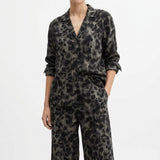 Black Abstract-Animal Print Linen-Look, Viscose