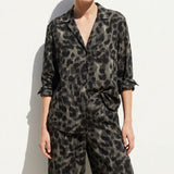 Black Abstract-Animal Print Linen-Look, Viscose