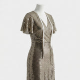 Silver Sequin Mesh, Polyester