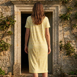 Yellow Horizontal-Stripe Knit, Viscose-Linen