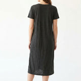 Dark Grey Marl Jersey Knit, Viscose-Linen