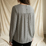 Black Stripe Jersey Knit, Poly-Viscose, 150 gsm