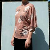 White Floral Jersey Knit, Cotton, 135 gsm