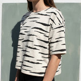Black Zebra French Terry, Polyester