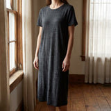 Heather Polyester Linen Jersey Knit Fabric, 126 gsm, 150 cm — Grey