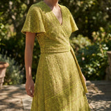 Lime Textured Pointelle Knit, Poly-Cotton