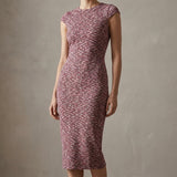 Pink Horizontal-Dash Pointelle Knit, Poly-Cotton