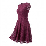 Nylon Stretch Lace Fabric, 159 gsm, 150 cm — Purple