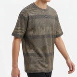 Dark Blue Stripes Rib Knit, Polyester, 186 gsm