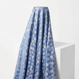 Silver-Blue Dots Jacquard, Poly-Viscose