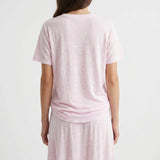White Marl Jersey Knit, Poly-Linen, 130 gsm, 150 cm
