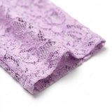 Purple Floral Lace, Nylon-Viscose