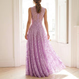 Purple Floral Lace, Nylon-Viscose