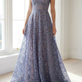 Blue Bold-Floral Lace, Nylon-Viscose
