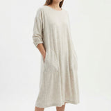 Light Grey Marl Linen-Look, Viscose, 190 gsm