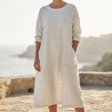 Light Grey Marl Linen-Look, Viscose, 190 gsm