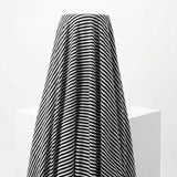 Black Horizontal-Stripe French Terry, Poly-Viscose, 274 gsm