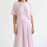 Pink Marl Jersey Knit, Poly-Linen, 130 gsm