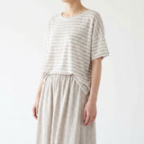 White Stripes Knit, Poly-Linen