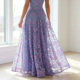 Light Blue Bold-Floral Lace, Nylon-Poly