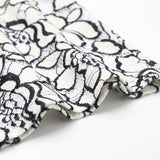 Black Floral Lace, Cotton-Nylon, 140 gsm