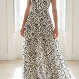 Black Floral Lace, Cotton-Nylon, 140 gsm