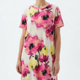 Pink Abstract-Floral Scuba Knit, Polyester