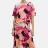 Pink Abstract Scuba Knit, Polyester