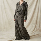 Dark Grey Geometric-Honeycomb Interlock Knit, Polyester