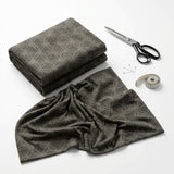 Dark Grey Geometric-Honeycomb Interlock Knit, Polyester