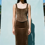 Brown Brushed Velvet, Polyester