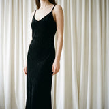 Black Vertical-Stripe Velvet, Polyester